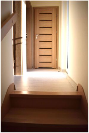 Widok na schody domku nr 1.